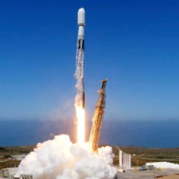 Launch of UK Space Command's Tyche satellite. Pic: SpaceX live stream