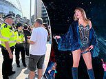 Police crack down on the ticketless Taylorgaters with security stepped up following Taylor Swift terror plot as crowds build ahead of star's third concert at Wembley Stadium