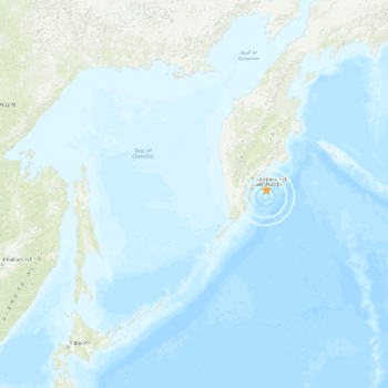 The epicentre of the earthquake was off the east coast of Russia. Pic: USGS