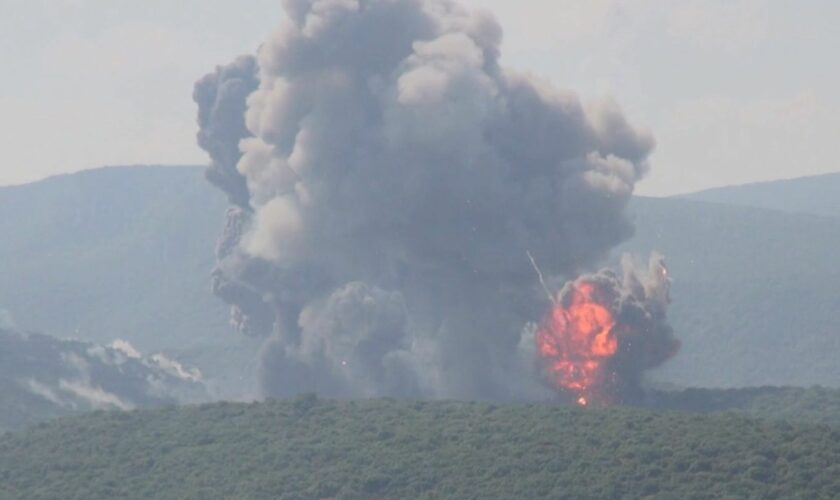 Israeli strikes hit southern Lebanon. Pic: Reuters