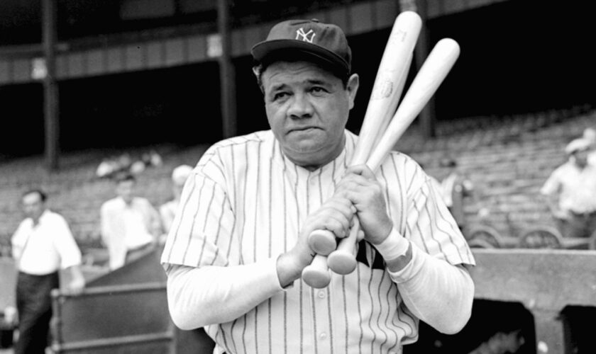 Babe Ruth pictured after his retirement in 1942. Pic: AP