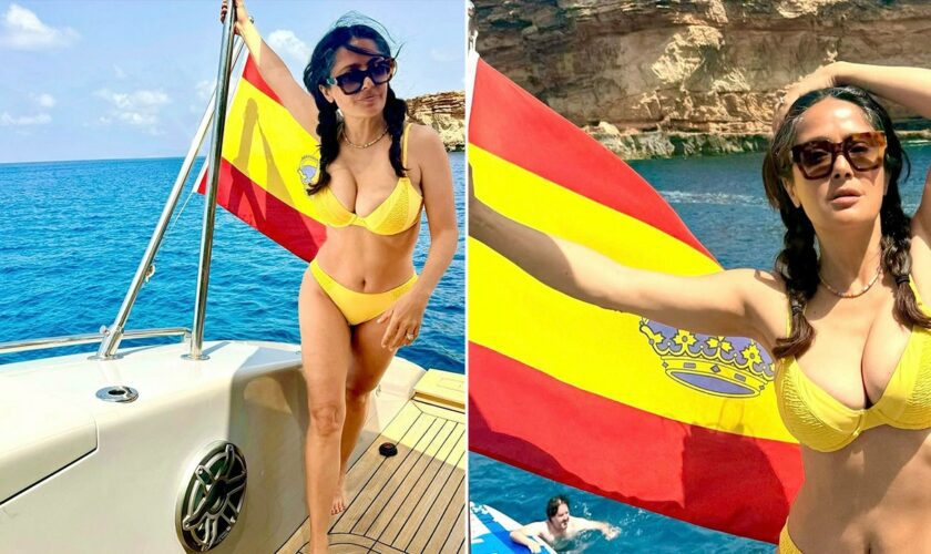 Salma Hayek flaunts bikini bod, 'white hair' in new photos