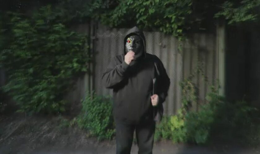 Screenshot from Ukrainian resistance group's promotional video online depicts an anonymous member