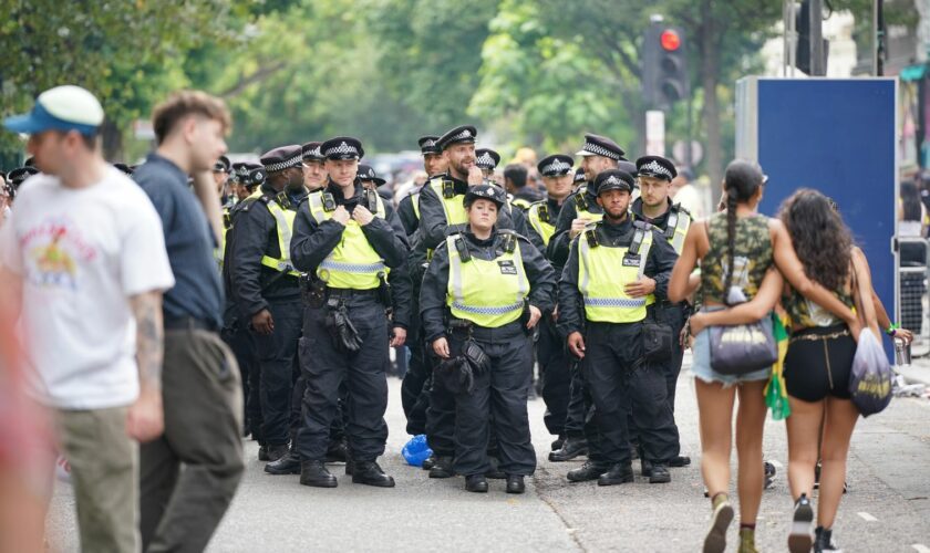 Police officers at the carnival celebrations last year. Pic: Yui Mok/PA