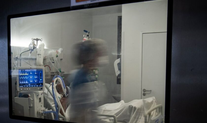 Des soignants s'occupent d'un patient sous assistance respiratoire atteint du Covid-19, dans un hôpital de Fort-de-France, sur l'île française de la Martinique, dans les Caraïbes, le 1er décembre 2021