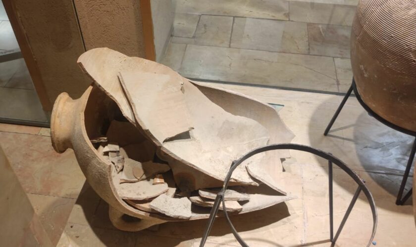 A 5-year-old boy accidentally broke a 3,500-year-old jug in the Hecht Museum at the University of Haifa. credit: Hecht Museum