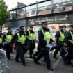 Police officers in Ladbroke Grove for the closing day of the celebrations. Pic: PA