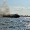 Dramatic moment 37 people are rescued after public ferry catches fire