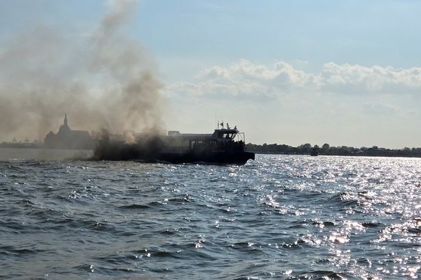 Dramatic moment 37 people are rescued after public ferry catches fire