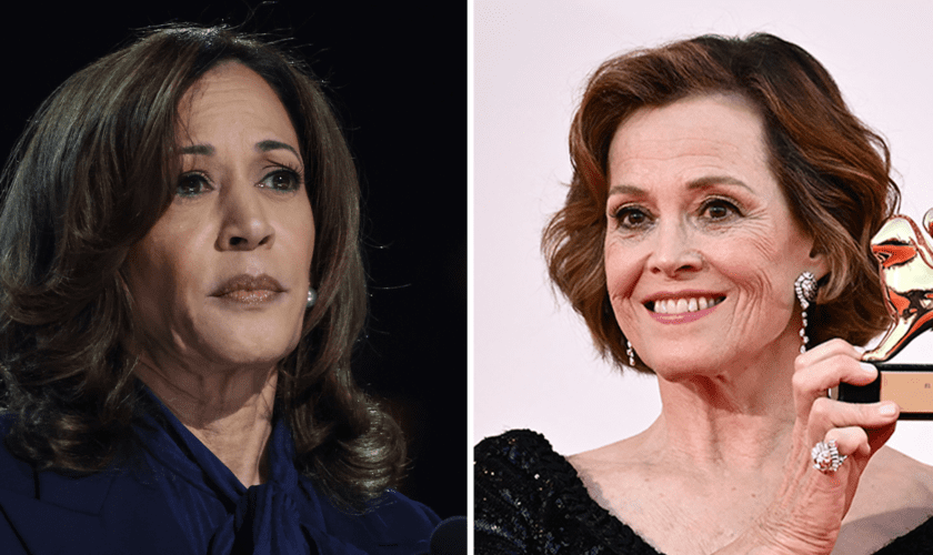 ‘Alien’ star Sigourney Weaver chokes up over the idea that her acting contributed to Kamala Harris’ rise