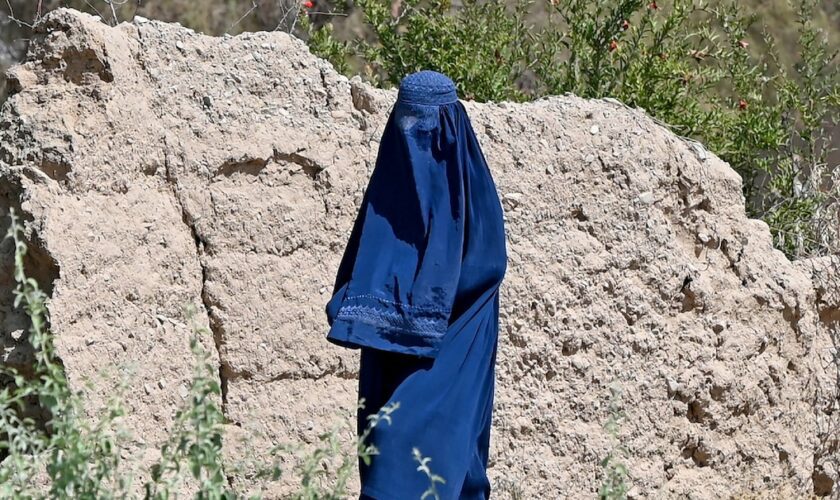 Une femme afghane porte une burqa dans la province du Helmand, en Afghanistan le 27 août 2024