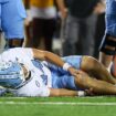 Broadcaster gets emotional after seeing UNC QB Max Johnson's mom in tears following son's injury