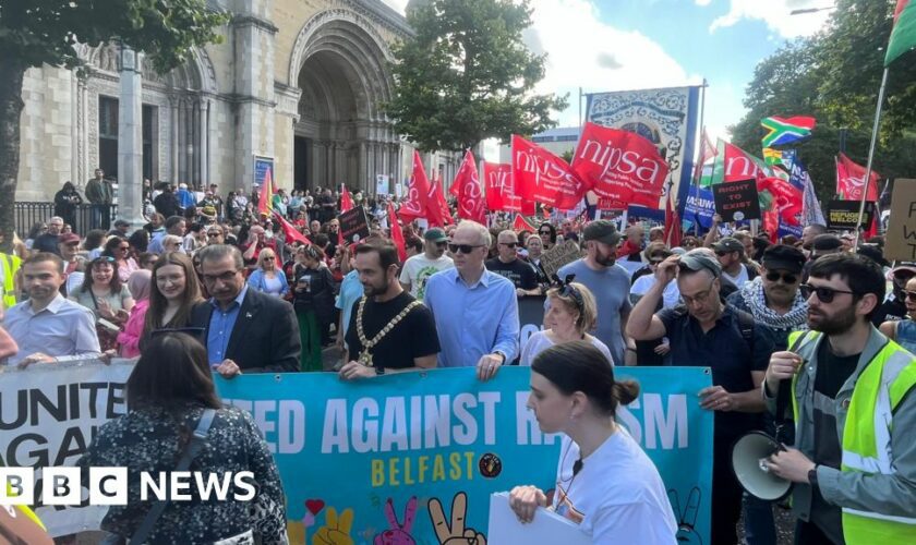 Anti-racism campaigners march again in Belfast