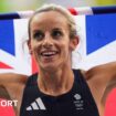 Georgia Bell celebrates with a Union Jack flag