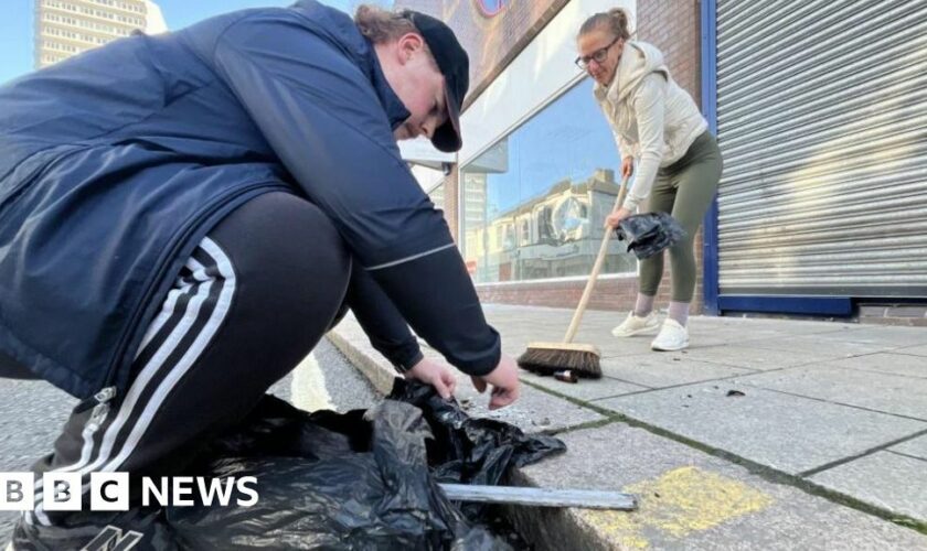 Clean-up after night of 'thuggery and violence'