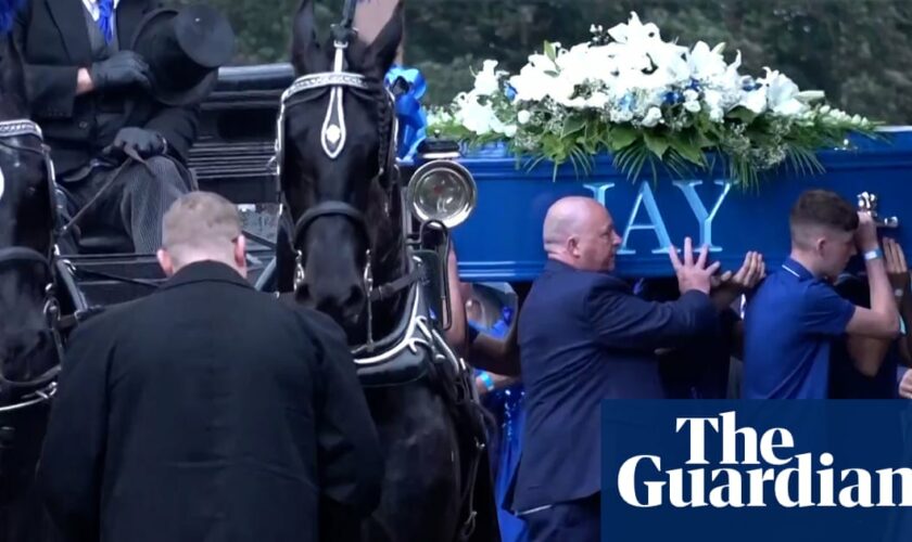 Family and friends pay tribute to Jay Slater at funeral in Lancashire