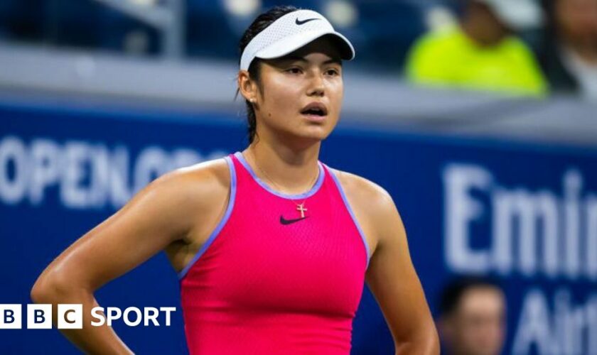 Emma Raducanu in action against Sofia Kenin at the US Open