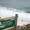 Warning sign near beach at Cape Point