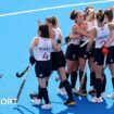 Great Britain celebrate after scoring against the United States