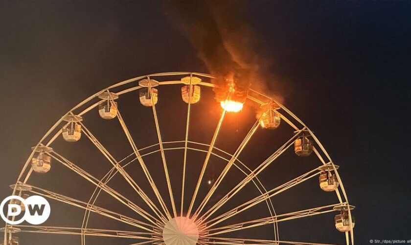 Germany: Ferris wheel catches fire at Leipzig music festival