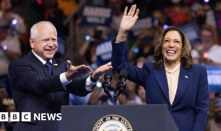 Harris and Walz hold first rally together as new Democratic ticket