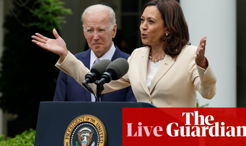 Harris set for joint rally with Biden after administration announces lower prices for popular medicines – live