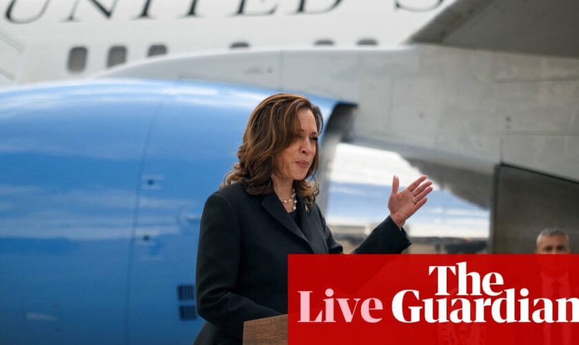 Kamala Harris’s campaign raises $310m, far outpacing Trump’s funding – live updates