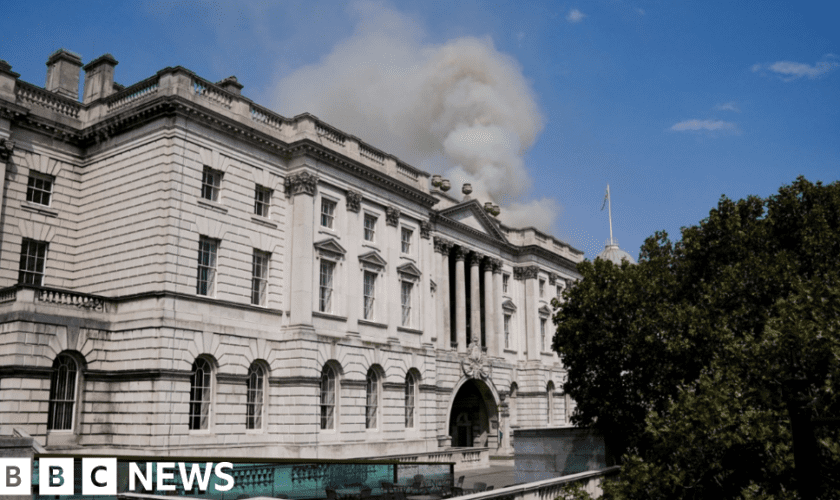 Large fire at Somerset House but 'artwork safe'