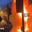 Police office attacked and car on fire in Sunderland unrest