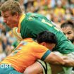 Australia and South Africa players collide