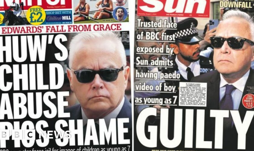 The Papers: Huw Edwards' 'fall from grace'