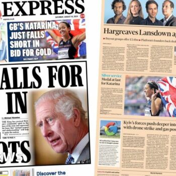 The Papers: 'King calls for unity' and 'medal at last' for KJT