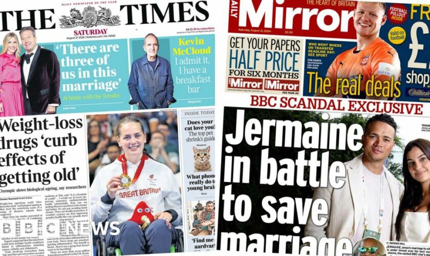 The Papers: Ozempic 'slows ageing' and Jenas 'battling to save marriage'