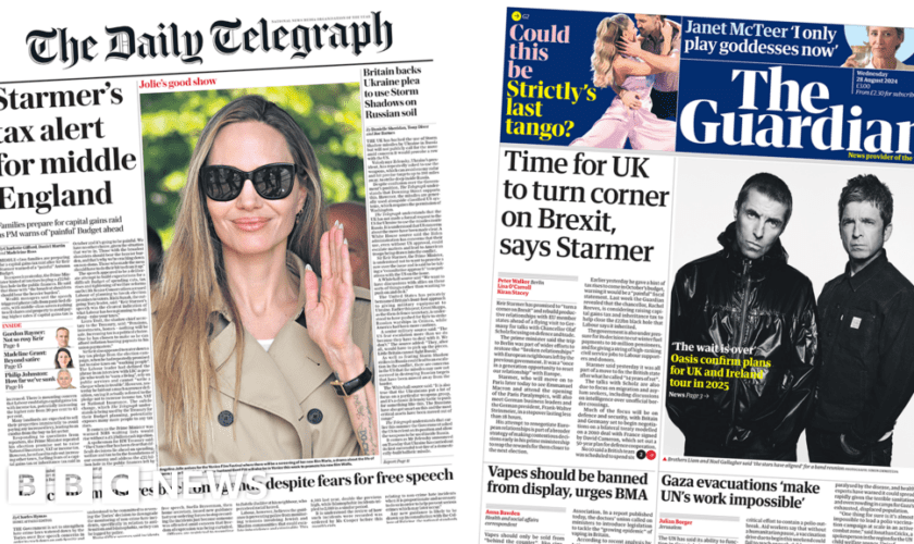 The Papers: 'Starmer's tax alert' and Oasis 'wait is over'