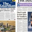 The papers:  'Bumper pay deal' and sweet maker goes salty