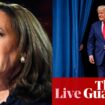 Trump decries Harris’s DNC speech and calls her ‘not a centrist’ as battleground polls tighten – live