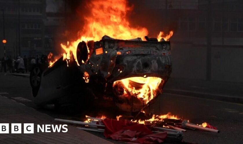 Watch: BBC reports from Sunderland as protesters cause chaos