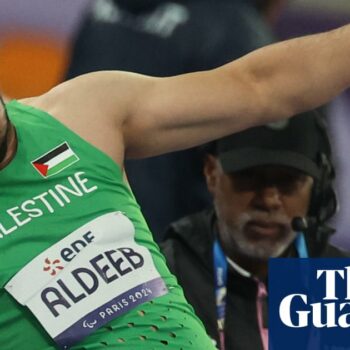 ‘We are freed in Gaza by sport’: shot putter flies Palestinian flag at Paralympics