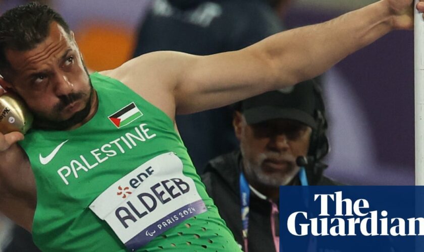 ‘We are freed in Gaza by sport’: shot putter flies Palestinian flag at Paralympics