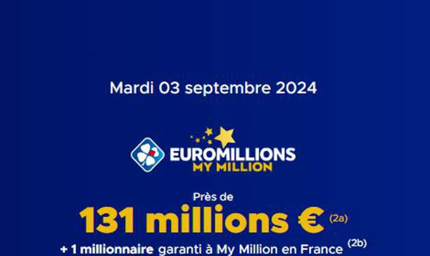 Résultat Euromillions (FDJ) : le tirage de ce mardi 3 septembre 2024, 131 millions d'euros en jeu