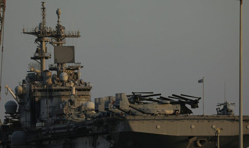 The USS Wasp at Limassol Port in Cyprus last month. Pic: Rex