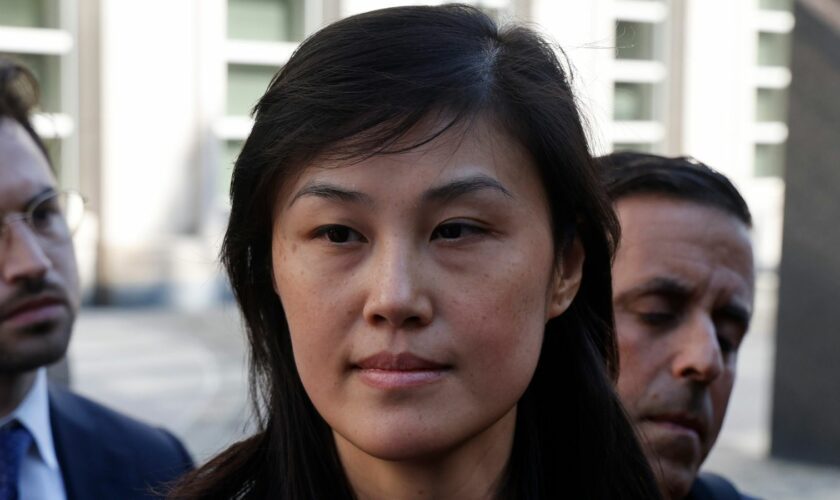 Former high-ranking New York state aide Linda Sun leaving court on Tuesday. Pic: AP