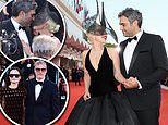 Lady Gaga shares a red carpet kiss with devoted  fiancé Michael Polansky at the 81st annual Venice Film Festival after arriving in a dramatic quilted gown and headdress as she joins Joaquin Phoenix and his sister Rain at Joker: Folie à Deux premiere