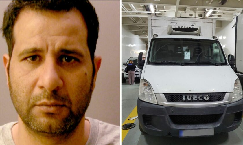 Van driver jailed for smuggling migrants found screaming for help in hidden compartment