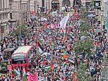 'Tens of thousands' of pro-Palestinian protesters march on Israeli embassy in London - with eight people arrested