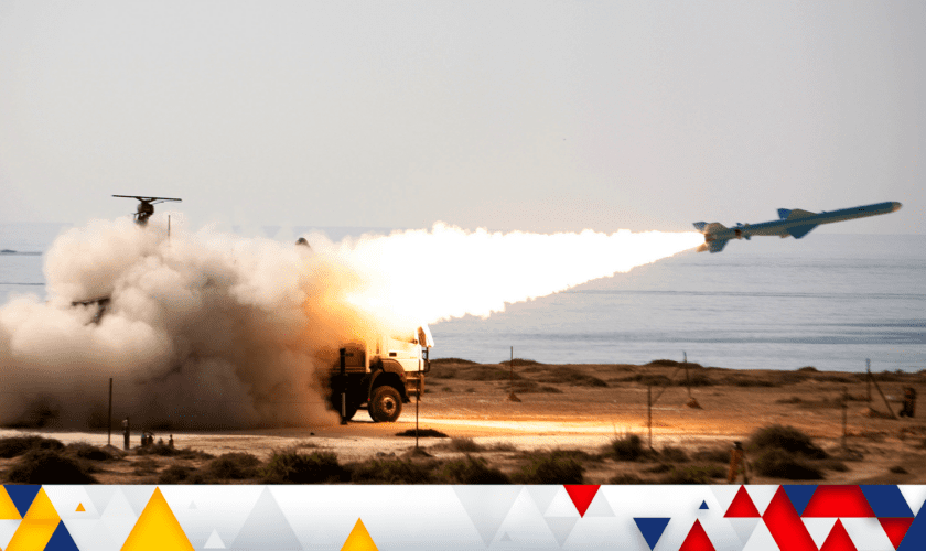 An Iranian missile is fired during a war game in 2012. Tehran has reportedly sent thousands of short-range ballistic missiles to Russia in recent days. Pic: Reuters