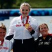 Charlotte Henshaw and Emma Wiggs also claimed medals in the kayak KL2. Pic: Reuters