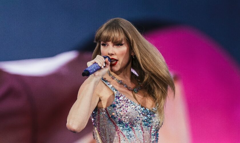 La superstar de la pop Taylor Swift lors d'un concert à Lisbonne le 24 mai 2024