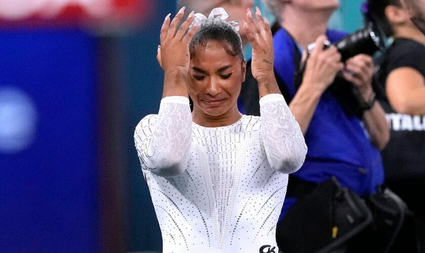 Jordan Chiles sobs on stage over losing Olympic medal: 'It's about my skin color'