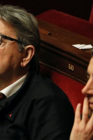 Jean-Luc Mélenchon et François Ruffin à l'Assemblée nationale, le 28 janvier 2020